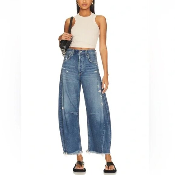 Citizens of Humanity Horseshoe Jeans Distressed Frayed Hem See Measurements USA - Picture 1 of 13